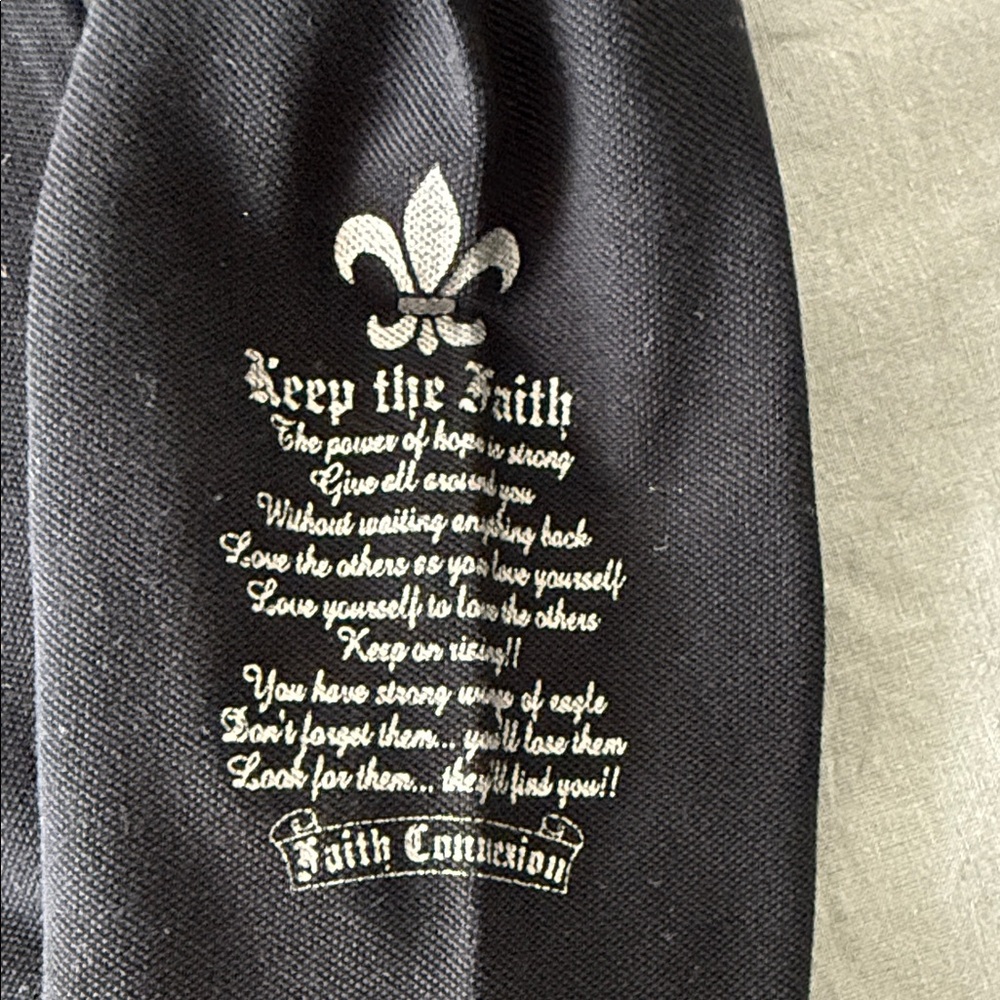 Faith authentic Black Long Sleeve Shirt with Embroidered Collar | USA XL - Picture 3 of 7